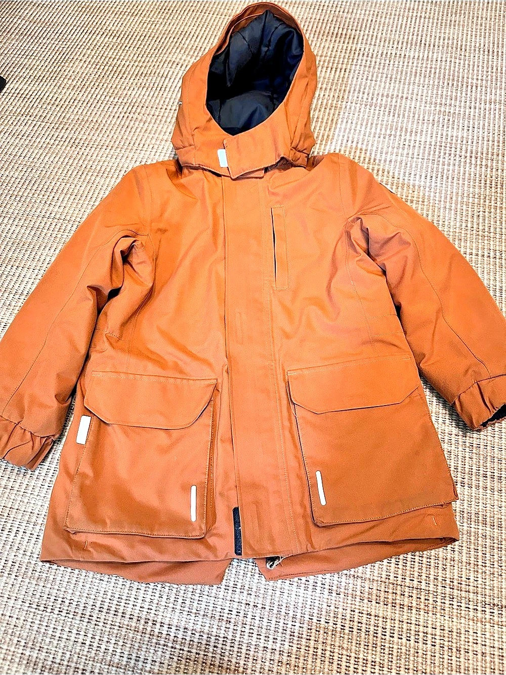 Reima ReimaTec Ajaton Winter Parka Kids Hooded Puffer Dark Orange Size 122 (7Y)